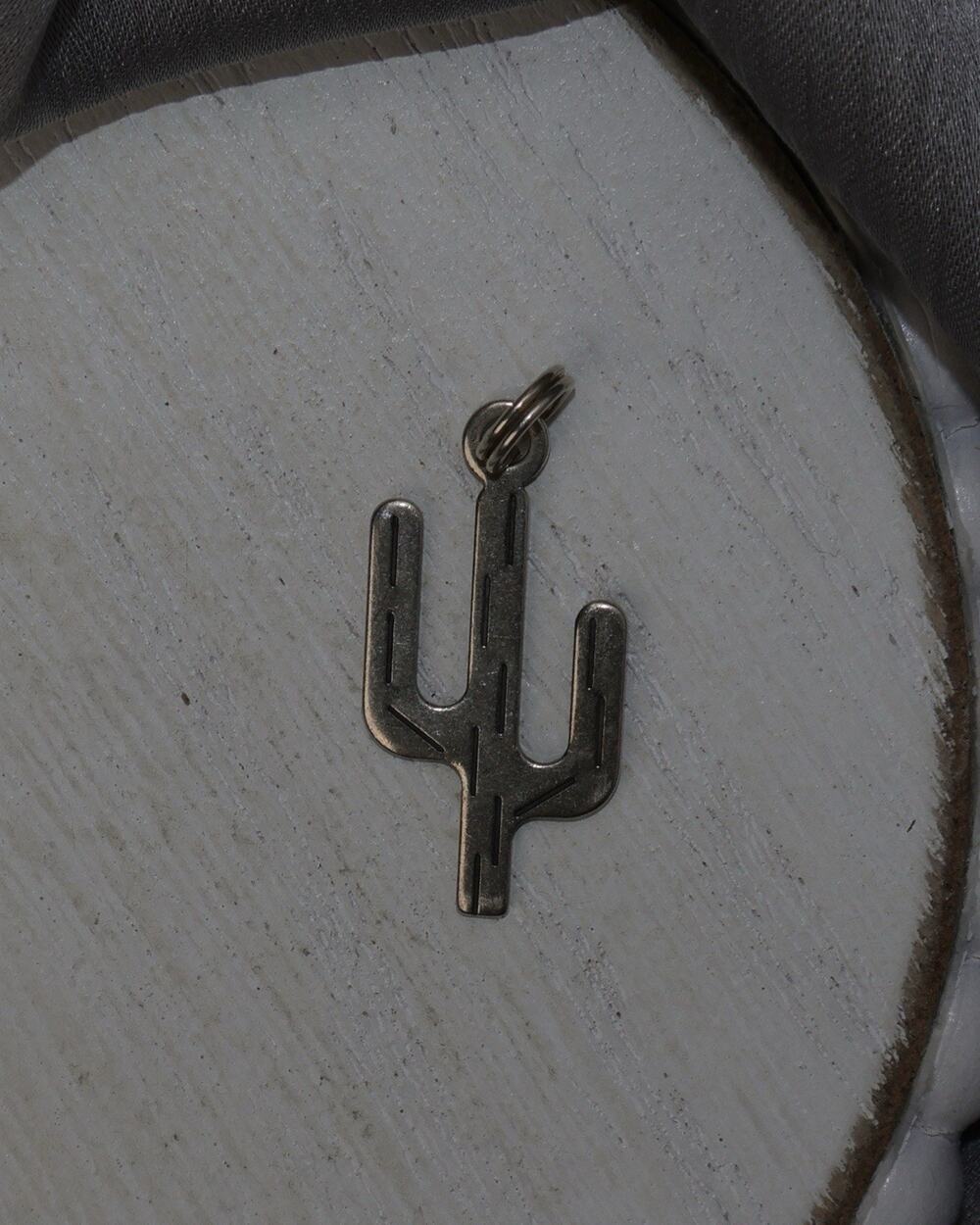 Sterling Silver Arizona Cactus Charm 1.2G / 1.1in
